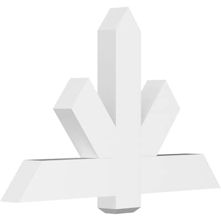 Ekena Millwork Kennewick Architectural Grade PVC Gable Bracket, 48"W x 30"H x 4"D x 6"F, 15/12 Pitch GBP048X30X0406KEN00